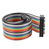 uxcell ジャンプワイヤ IDCフラットケーブル レインボーワイヤー F / Fコネクタ 20ピン20ウェイ 2.54mmピッチ 48cm