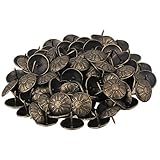 BQLZR 19 x 15 mmヴィンテージBronzy Upholstery Nailsアンティーク真鍮デイジーTacksスタッドピン家具装飾パックof 100