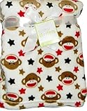Baby Starters Sock Monkey & Stars 30 x 40 Fleece Blanket by Baby Starters