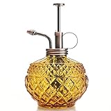 純粋なスタイルのプラント・ミスター - 真鍮の噴霧器を備えた琥珀色のガラス瓶 （アンティーク銅色）