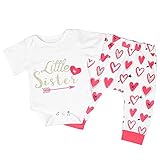 MIOIM ベビー服 ロンパース ズボン 上下セット 女の子 かわい ハート型 子供服 夏 秋 新生児 歩行服 出産お祝い 記念日 0-18ヶ月 (90CM)