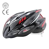 大人用 ヘルメット スタイリッシュ 軽量 自転車用 サイクリング ヘルメット バイク ヘルメット 自転車 アジャスター サイズ調整可能 豊富なカラーバリエーション LEDテールライトセット ブラック 