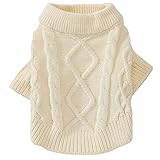 Tengcong 犬用コスチューム 犬用セーター 犬服 冬 セーター 洋服 猫 ドッグウェア 防寒着 暖かい 可愛い おしゃれ 小型犬 中型犬 大型犬 (ベージュ, L)