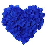 (Royal Blue) - 1000 Pcs Artificial Silk Rose Petals Decoration for Wedding & Bridal Events Royal Blu