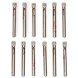 ガラス・磁器・陶器専用 小径ダイヤモンドホールソー 穴あけ ドリルビット 6mm 12本入