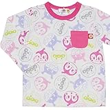 2017年 春物 アンパンマン 天竺 フェイス総柄プリント 長袖Tシャツ ANPANMAN 首周り-ピンク◇80cm