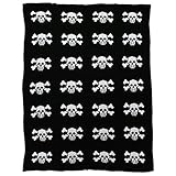 (35 110cm, Skeleton) - Black And White Throw Blanket For Bed Designer Skulls Blankets Comfy Soft Cot