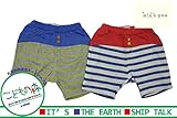 【子供服】 kids zoo (キッズズー) 天竺ボーダー切替ハーフパンツ 70cm～95cm W15140