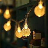 SimonJp イルミネーションライト ストリングライト LED 6m 電球数40 電池式 電球型　ワイヤーライト クリスマス パーティー 結婚式 誕生日　飾りライト スター　電飾　室内室外　防水　ウ