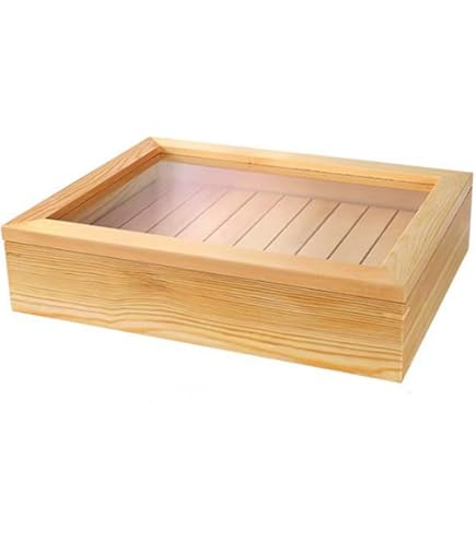 Amazon.co.jp: ネタ箱 木製 寿司 刺身 保存容器 目皿 アクリル製 フタ
