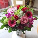 ＴＶチャンピオン出場【今旬フラワーアレンジメント 4,600円 ナチュラル 赤・ピンク系】誕生日 花　誕生日 プレゼント 女性 フラワーアレンジメント 開業開店祝い 花 劇場 楽屋花 ギフト お見舞い