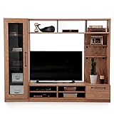 LOWYA （ロウヤ） テレビ台 テレビボード 大型 壁面収納 天然木 ガラス扉 可動棚 みせる収納 ディスプレイ収納 ラック 幅180cm ナチュラル/ブラック 新生活 おしゃれ