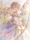 ダイヤモンドアートキット 妖精 ダイヤモンドペインティング 初心者 30x40cm 5D ダイヤモンド塗装 刺しゅうキット モザイクアートキット DIY ハンドメイドキット 子供 初心者 手作り絵画 全面貼り付け 手芸キット 大人