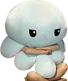 特大、巨大タコのぬいぐるみ、ぬいぐるみ、タコ、両面、大きなタコのぬいぐるみ、シミュレーションタコのぬいぐるみ、タコのぬいぐるみリバーシブル、店祝い人形、子供ギフト記念日プレゼント抱き枕 子供 おもちゃ 動物 ふわふわ リバーシブル 表情変化 抱き枕 子供 おもちゃ 可愛い 面白い お祝い ギフト お誕生日 プレゼント (130cm, ライトグリーン〜ピンク)