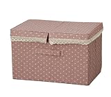 キーストーン ドットコットンリネン ストリージボックス L ピンク DOCOSTLP