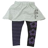 【秋冬物】 CHILD CHAMP(チャイルド チャンプ) スラブ裏毛×スラブストレッチ天竺ボーダー花スカッツ 95cm/GY NO.C-86153307