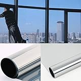 SUNDECK 窓用ガラスフィルム 断熱 紫外線カット 飛散防止 建築用窓ガラスフィルム ミラー シルバー (幅1.52×長さ1ｍ)