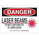 Brady 129261 Radiation and Laser Sign, Legend "Laser Beams Do Not Look Directly At Laser Lights", 10