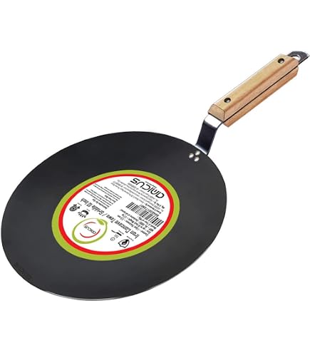 Aluminium Roti Pan Chapati Tawa Non-Stick - 275mm Aluminum Roti Pan With Wooden Spatula ...
