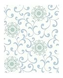 York Wallcoverings AP7458SMP Silhouettes Daisy Medallion with Scrolls Wallpaper Memo Sample, 8-Inch 