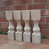 18 " Traditionalベンチ脚またはコーヒーテーブルlegs- Unfinished Wood、wide-のセット4