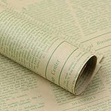 1個 ビンテージ新聞ラッピング紙 ギフトラップ ギフト包装紙 パッケージ紙 牛革 グリーン