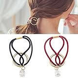 【爱莉セレクトショップ】ヘアゴム 【 5個セット 】 シンプル リング きらきら キューブ 大人かわいい おしゃれ ヘアアクセサリー (5カラーセット)