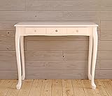 アンティーク風 90cm幅 書斎デスク 猫脚 ホワイト 完成品