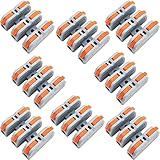 接続コネクター, CESFONJER 新しいミニ レバー ナット ワイヤ コネクタ, ワンタッチコネクター, 導体コンパクトワイヤコネクタ, 取り付けネジ付き, SCH-3 (8個)