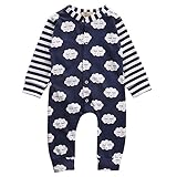 (プタス)Putars ベビー服 子供服 ロンパース 男の子 女の子 長袖 総柄 雲柄 ストライプ柄 可愛い 秋 冬 新生児 歩行服 出産お祝い 記念日 プレゼント 6-24ヶ月