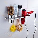 ウォールマウントヘアドライヤーラックセット35cm長さステンレス鋼櫛バスボールヘアドライヤーラックウォールホルダー棚保管