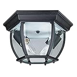 Sunset Lighting F7898-62 Outdoor Flush Mount with Clear Beveled Glass, Rubbed Bronze Finish [並行輸入品]