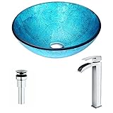 アクセントシリーズのエメラルドIce、キーでdeco-glass容器シンク蛇口ポリッシュクローム