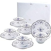 【NARUMIオリジナル包装済】NARUMI(ナルミ) カップ ソーサー セット ペレーネブルー 215cc 5客セット 電子レンジ温め対応 40721-33476AZ