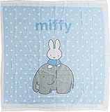 西川リビング ミッフィー 綿100％ 湯上げタオル 約80×80cm 日本製 (サックス)