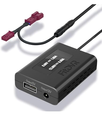 Amazon.co.jp: FitDVRダッシュカメラ電源アダプター(3ピン)。ポルシェ