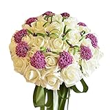 [ホワイトローズ]人工花 結婚式の花嫁の花束 結婚式の花束 結婚式の花嫁のブーケ 人工花束