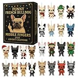 面白いフレンチブルドッグアドベントカレンダー2025、24日間の面白い中指フレンチブルドッグアドベントカレンダー、24個の中指フレンチブルドッグアクリルペンダント付き、犬好きのためのクリスマスカウントダウンカレンダー