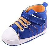 C-Princess ベビーシューズ ファーストシューズ スニーカー キッズ 子供用歩行靴 帆布靴 男の子 ソフト 滑り止め マジックテープ コンフォート ブルー 13cm