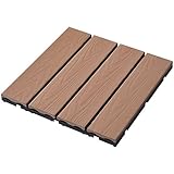 山善(YAMAZEN) ガーデンマスター 木目調くっきり 人工木 ウッドパネル 27枚セット ライトブラウン MWJ2-M4*(NA)27P
