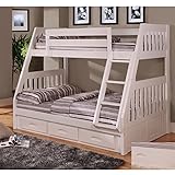 American Furniture Classics Twin Over Bunk Bed with 3 Drawers, Normal, White [並行輸入品]