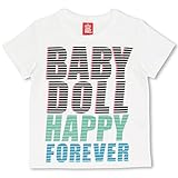 ベビードール ボーダーロゴTシャツ 子供服 90cm ホワイト