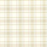 Beacon House 302-66842 Grand Plaid Wallpaper, Beige [並行輸入品]