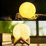 ムーンライト 間接照明 月のランプ 屋内インテリア照明 マジカルムーンランプ 3Dプリント USB充電式 usbのナイトライトムーンライト オートタッチセンサ LED省エネ 癒し 直径13 cm　シン