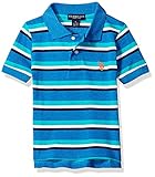 U.S. Polo Assn. Little Boys' Short Sleeve Yarn Dye Pique Polo Top Ocean Heather 2T [並行輸入品]