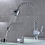 Auralum キッチン水栓 蛇口 キッチン用 ホース引出し シングルレバー キッチン混合栓 伸縮 360°回転可能 微細シャワー整流