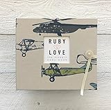 ヴィンテージPlanesベビーメモリーブック – 1st Year Baby Book