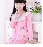 (チェリーレッド) CherryRed 子供 女の子 ファション パジャマ ルームウェア 部屋着 寝間着 上下2点セット 長袖 フリース 春秋向け リラックス 快適 気持ち良い コットン 140 ピン