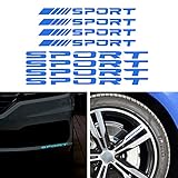 TOMALL 8Pcs スポーツエンブレムカーホイール用反射ステッカーリムハブオートレーシングパフォーマンススポーツロゴデカール用カートラックバンパードアハンドルウィンドウオートバイラップトップ防水装飾(青い)