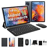 【Android16 タブレット 11インチ 新登場】Kingrid T90 アンドロイド16 タブレット 1920*1200 FHD 大画面 24GB+128GB+2TB拡張 Gemini AI Widevine L1 Netflix対応 8コアCPU T615 8000mAh+Type-C充電 